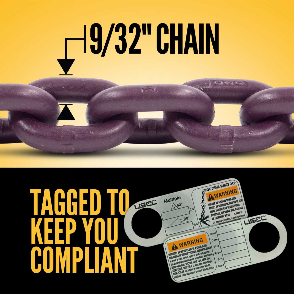 9/32" x 10' - Adjustable 3 Leg Chain Sling w/ Self-Locking Hooks - Grade 100 image 4 of 8