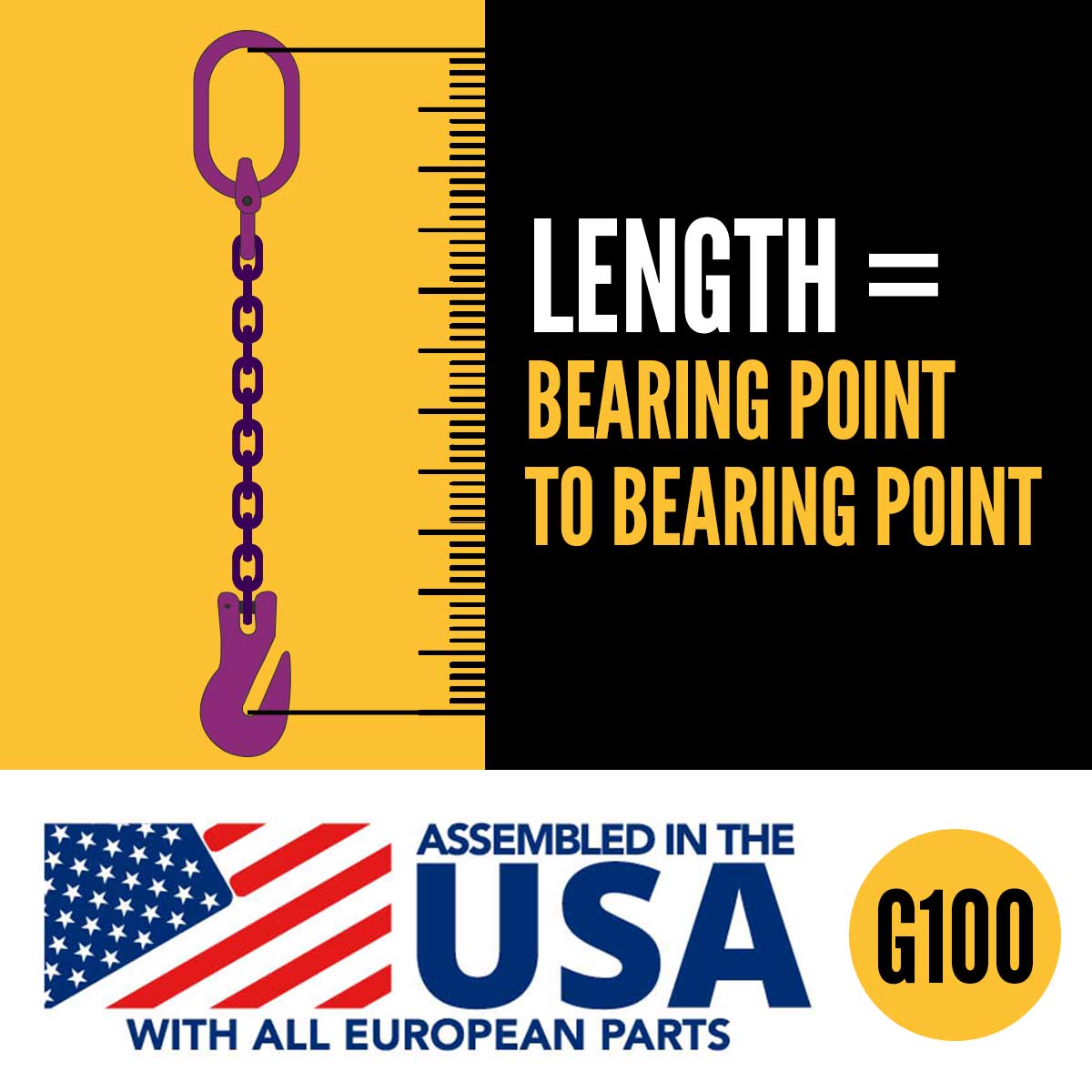 9/32" x 10' - Adjustable 4 Leg Chain Sling w/ Grab Hooks - Grade 100 image 5 of 8