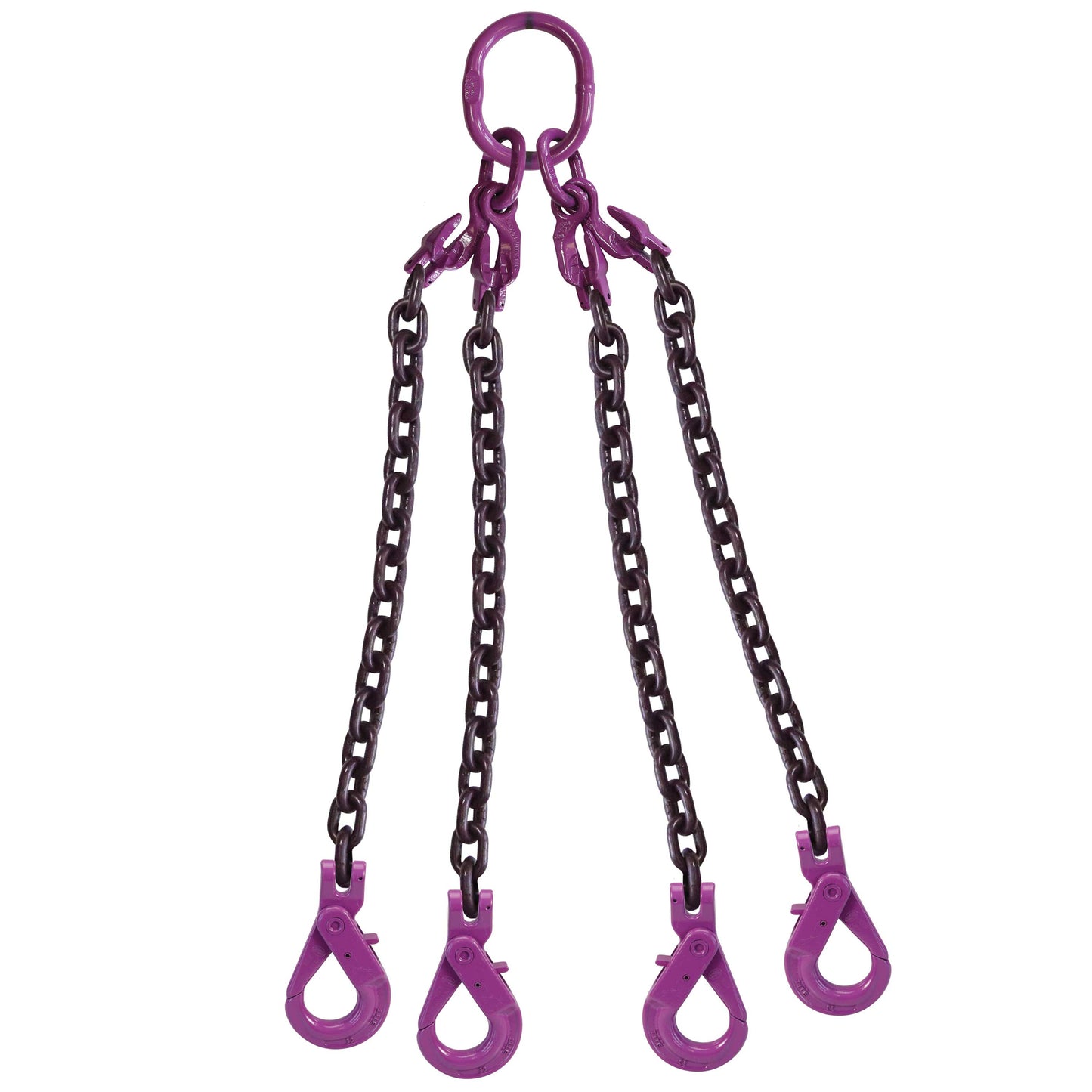 1/2" x 10' - Adjustable 4 Leg Chain Sling w/ Self-Locking Hooks - Grade 100 image 1 of 8