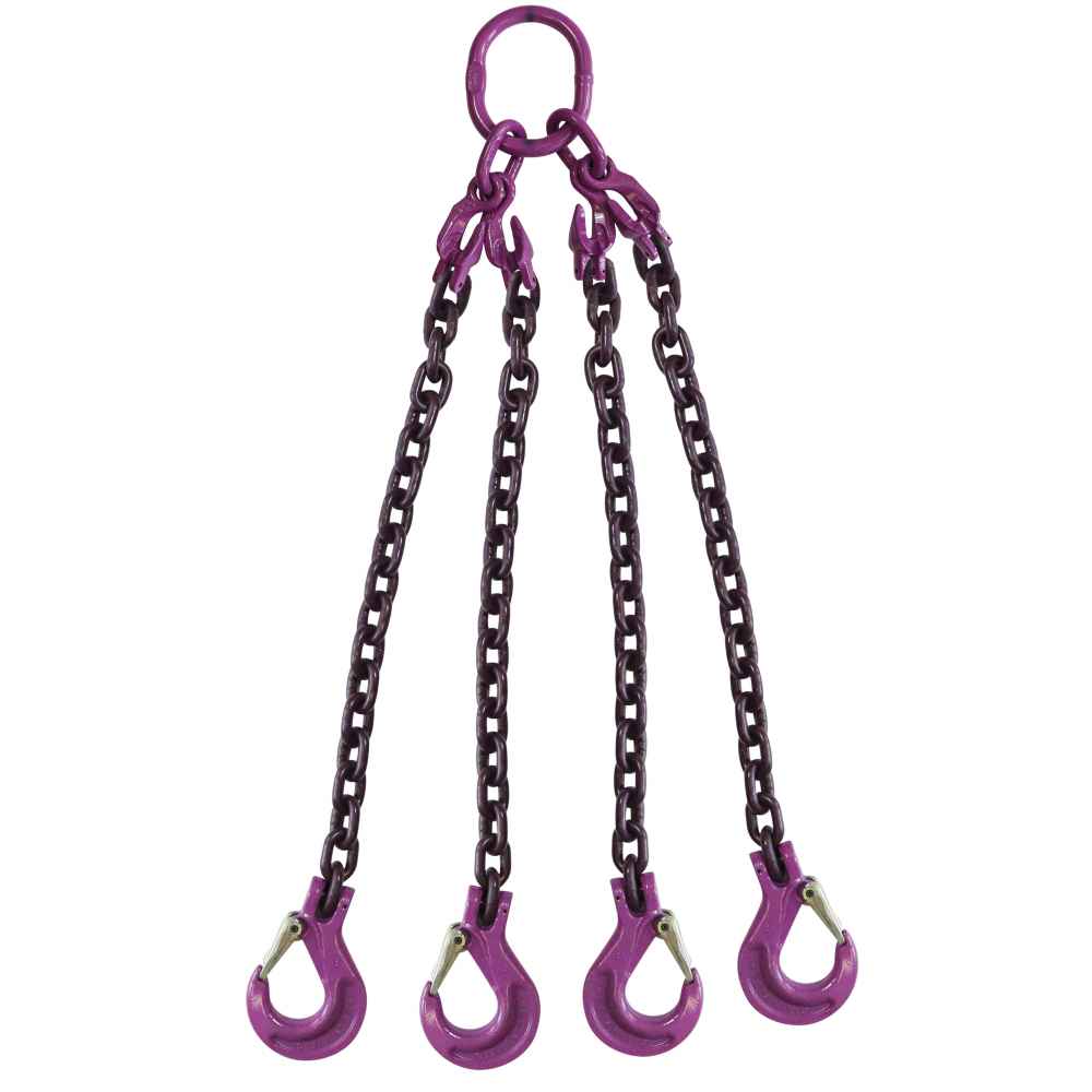 1/2" x 20' - Adjustable 4 Leg Chain Sling w/ Sling Hooks - Grade 100 image 1 of 8