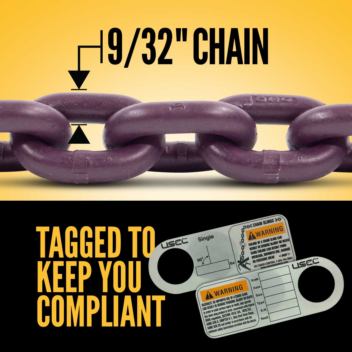 9/32" x 15' - Adjustable Single Leg Chain Sling w/ Self-Locking Hook - Grade 100 image 4 of 8