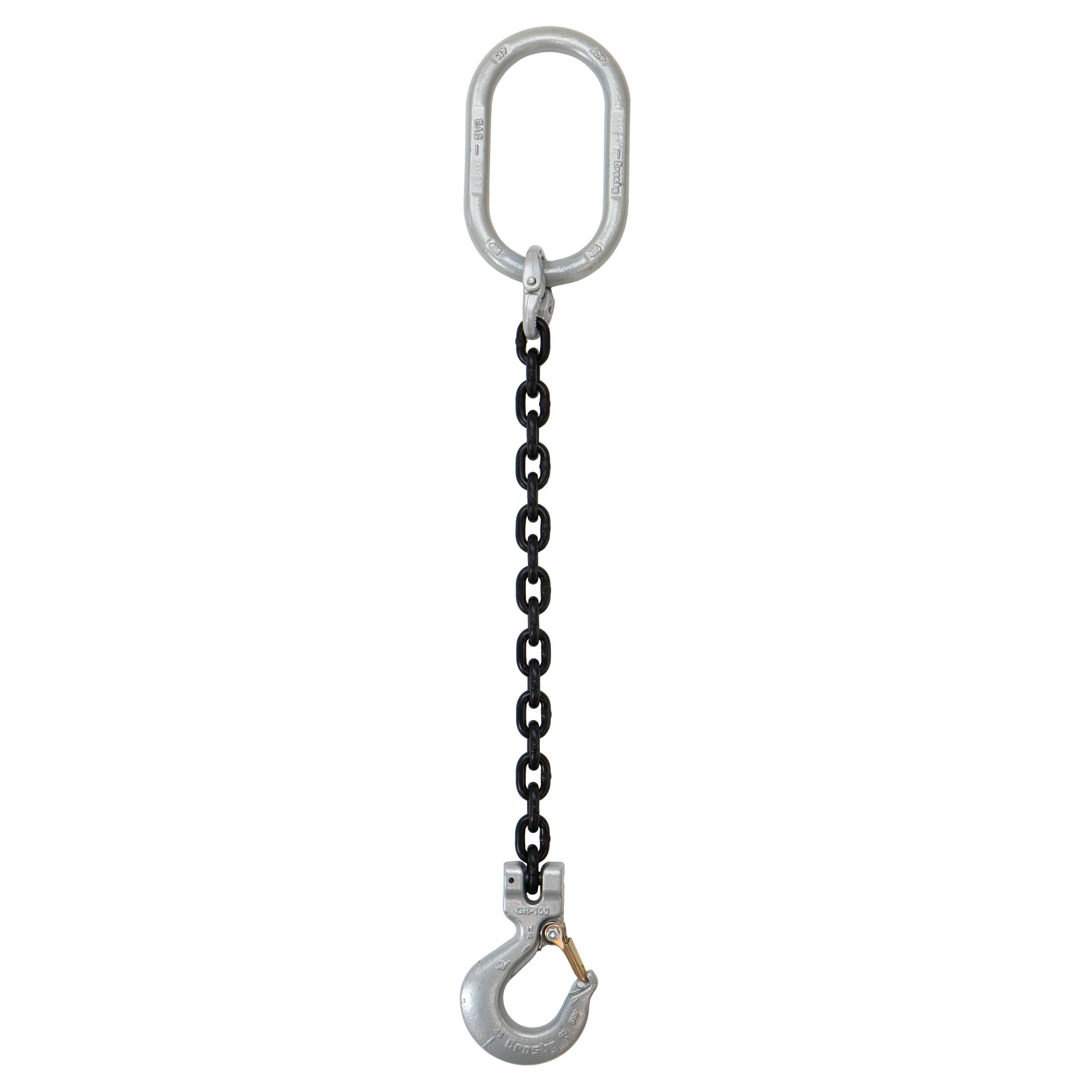 5/8 x 3' - Domestic Single Leg Chain Sling with Crosby Sling Hook - Grade 100
