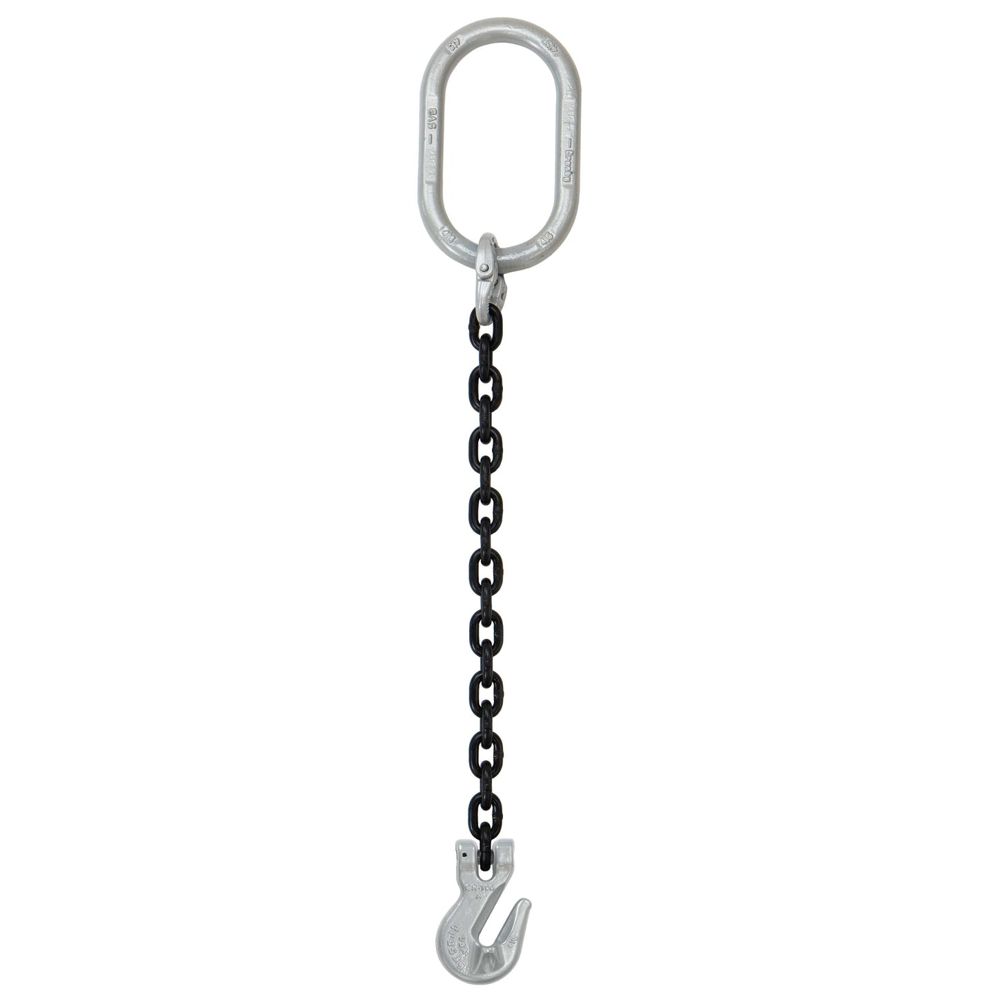 932 inch x 8 foot Domestic Single Leg Chain Sling w Crosby Grab Hook Grade 100 image 1 of 2