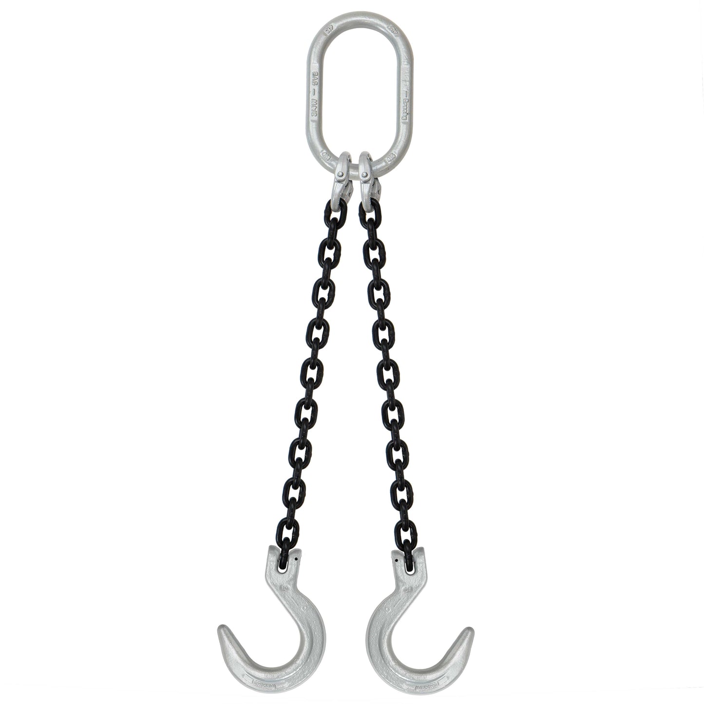 516 inch x 10 foot Domestic 2 Leg Chain Sling w Crosby Foundry Hooks Grade 100 image 1 of 2