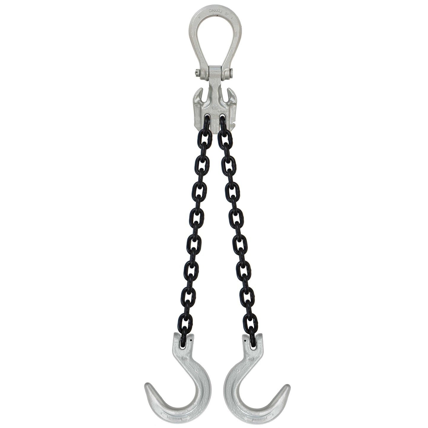 516 inch x 5 foot Domestic Adjustable 2 Leg Chain Sling w Crosby Foundry Hooks Grade 100 image 1 of 2