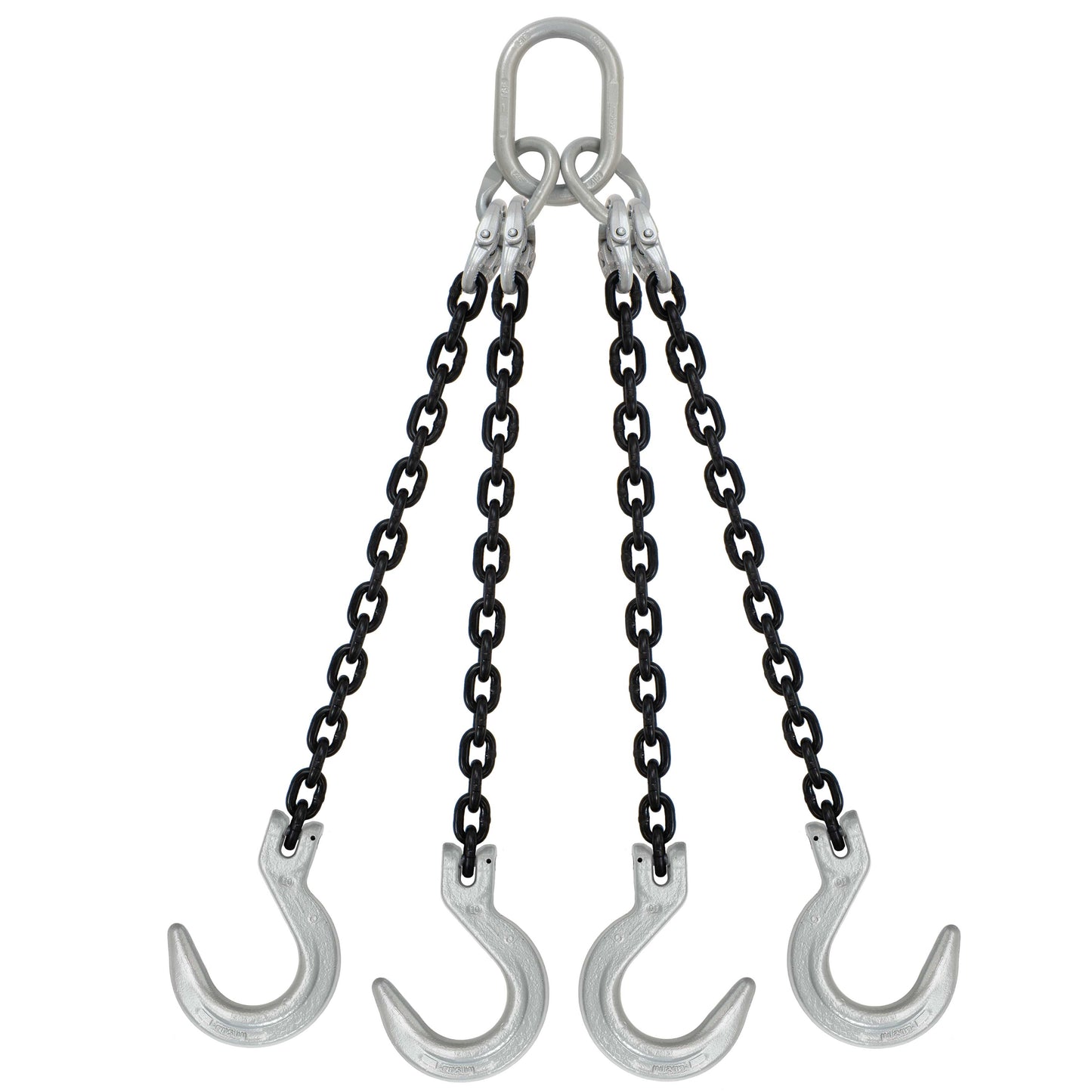 516 inch x 20 foot Domestic 4 Leg Chain Sling w Crosby Foundry Hooks Grade 100 image 1 of 2