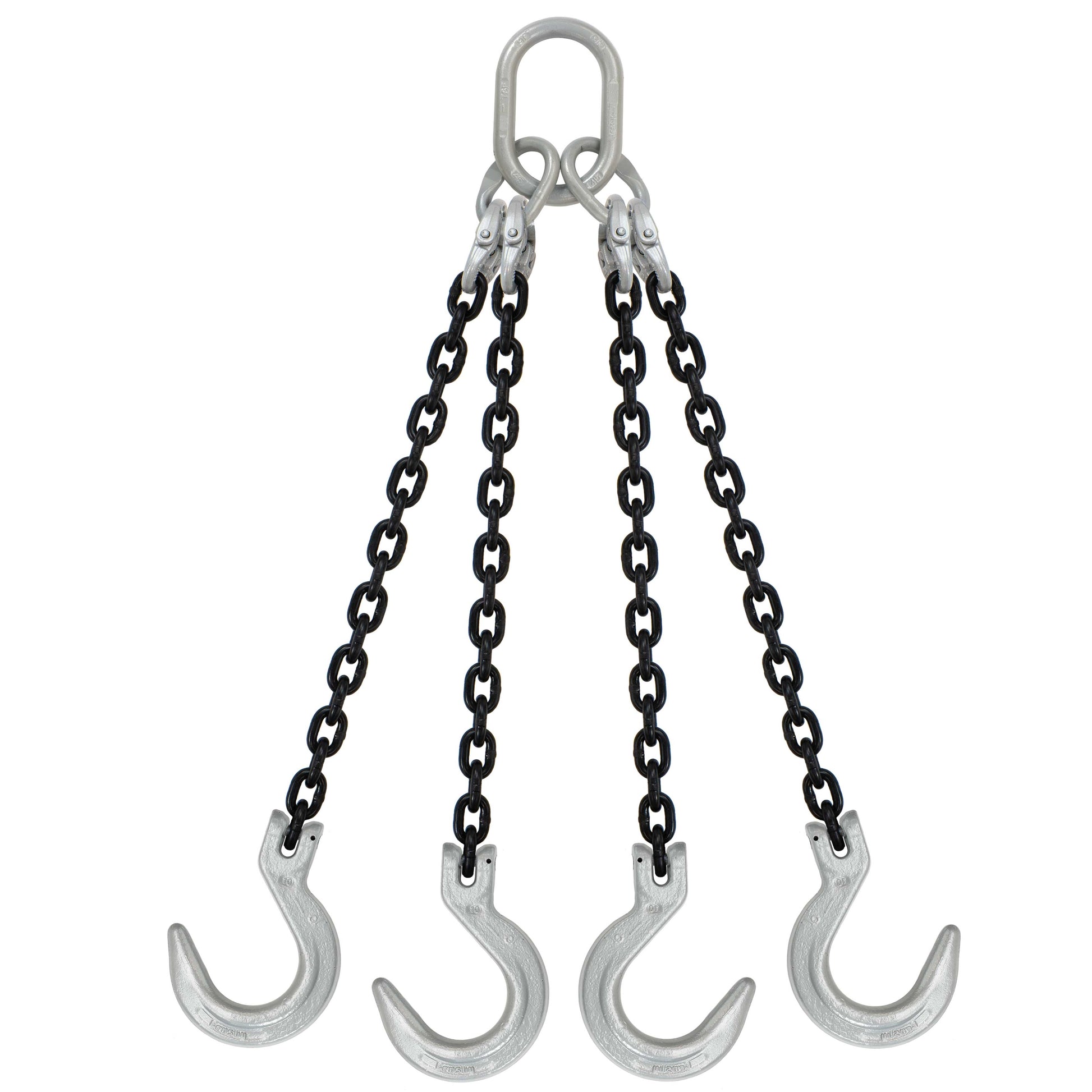 58 inch x 20 foot Domestic 4 Leg Chain Sling w Crosby Foundry Hooks Grade 100 image 1 of 2