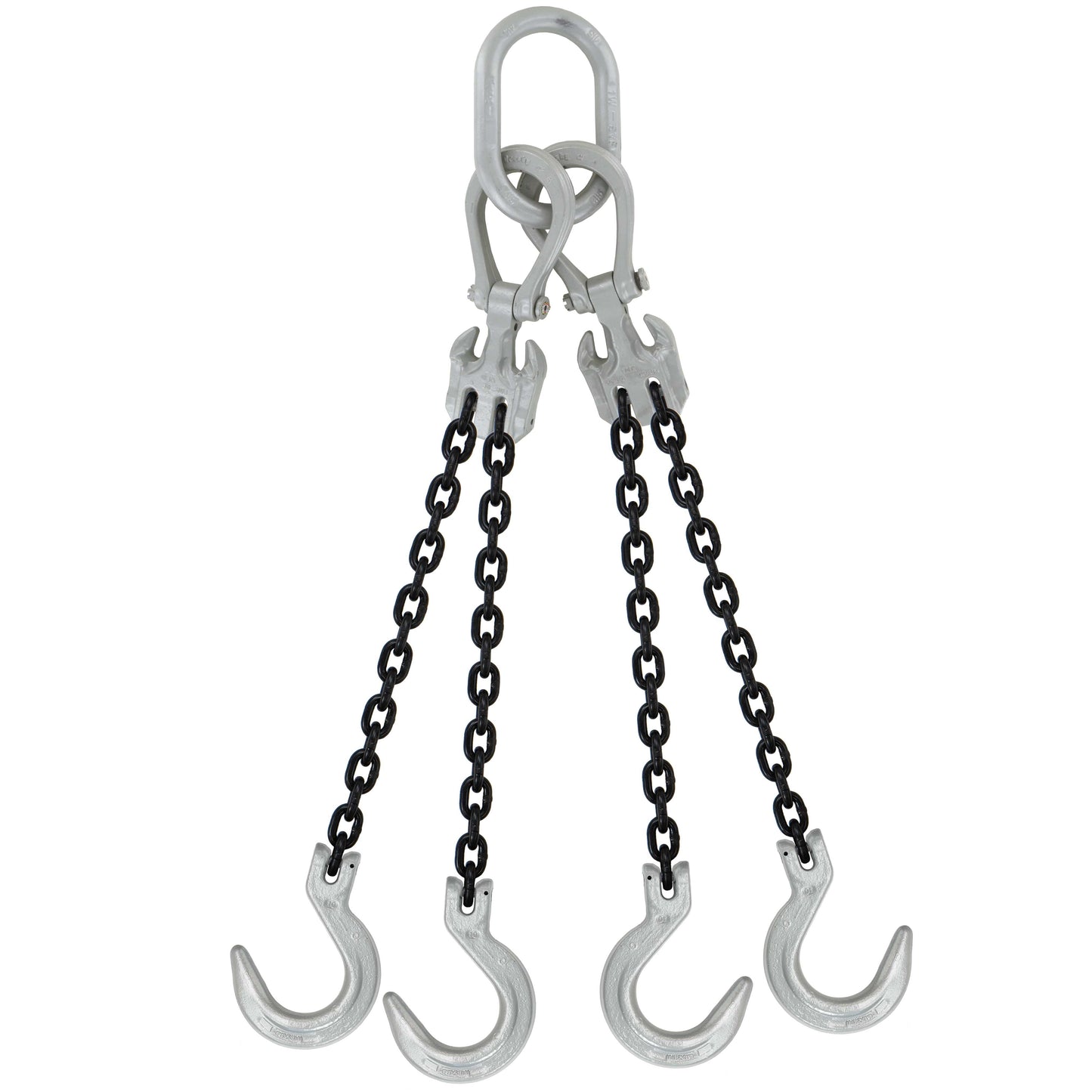 932 inch x 10 foot Domestic Adjustable 4 Leg Chain Sling w Crosby Foundry Hooks Grade 100 image 1 of 2