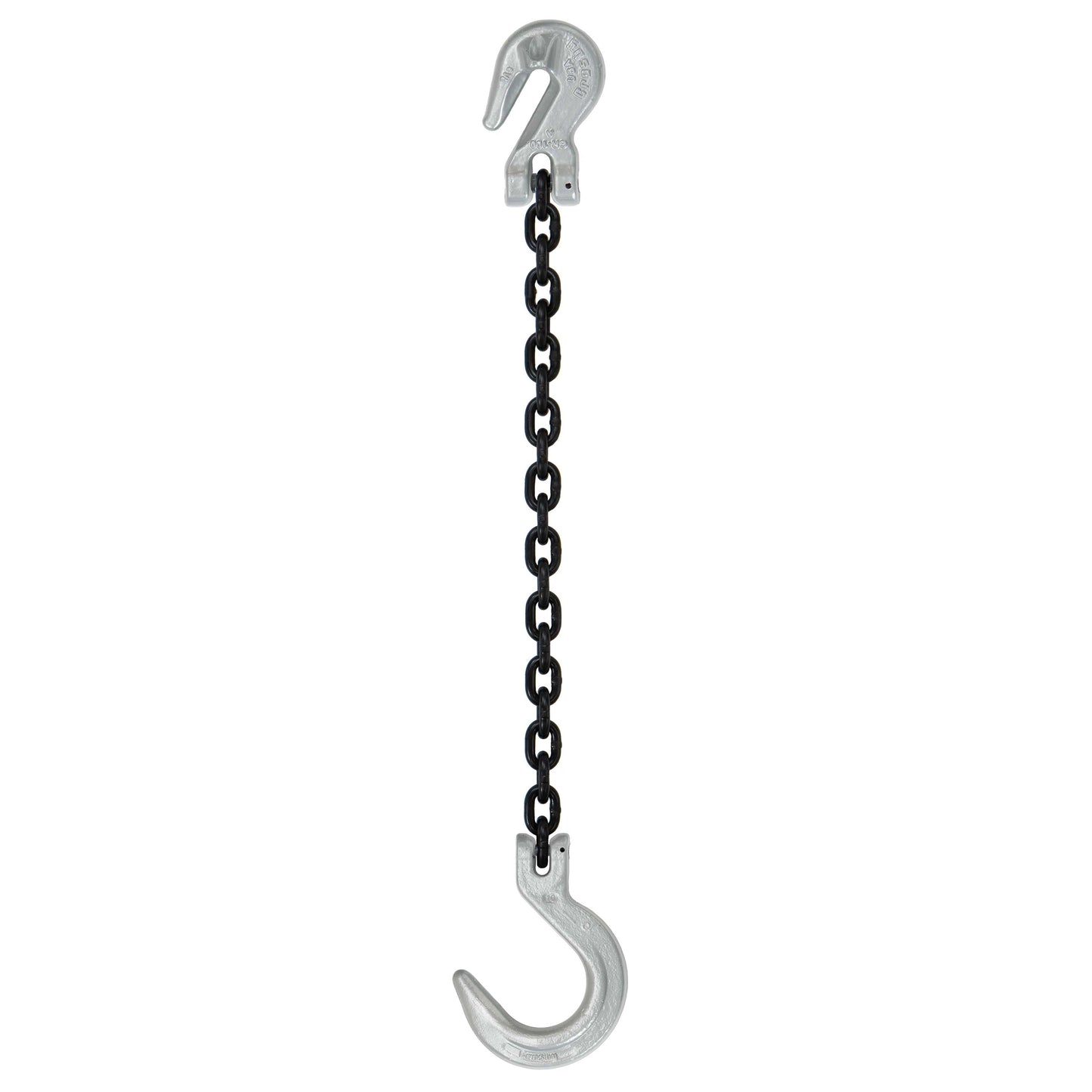 516 inch x 5 foot Domestic Single Leg Chain Sling w Crosby Grab & Foundry Hooks Grade 100 image 1 of 2