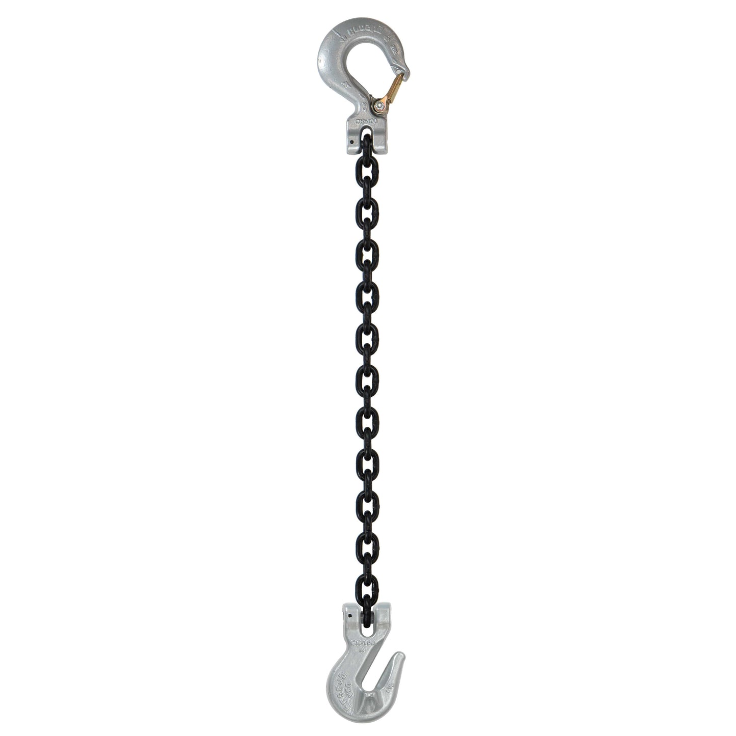 932 inch x 14 foot Domestic Single Leg Chain Sling w Crosby Grab & Sling Hooks Grade 100 image 1 of 2