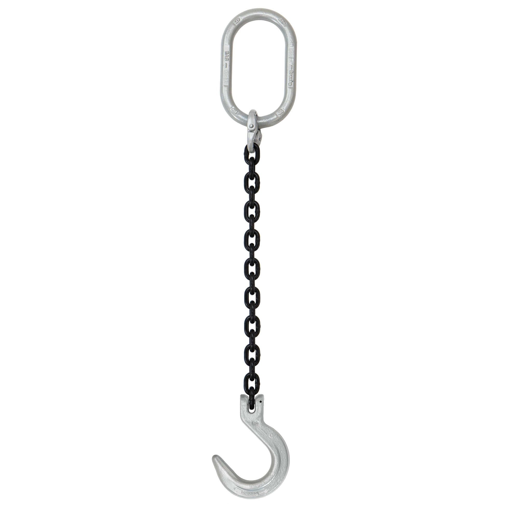 932 inch x 5 foot Domestic Single Leg Chain Sling w Crosby Foundry Hook Grade 100 image 1 of 2