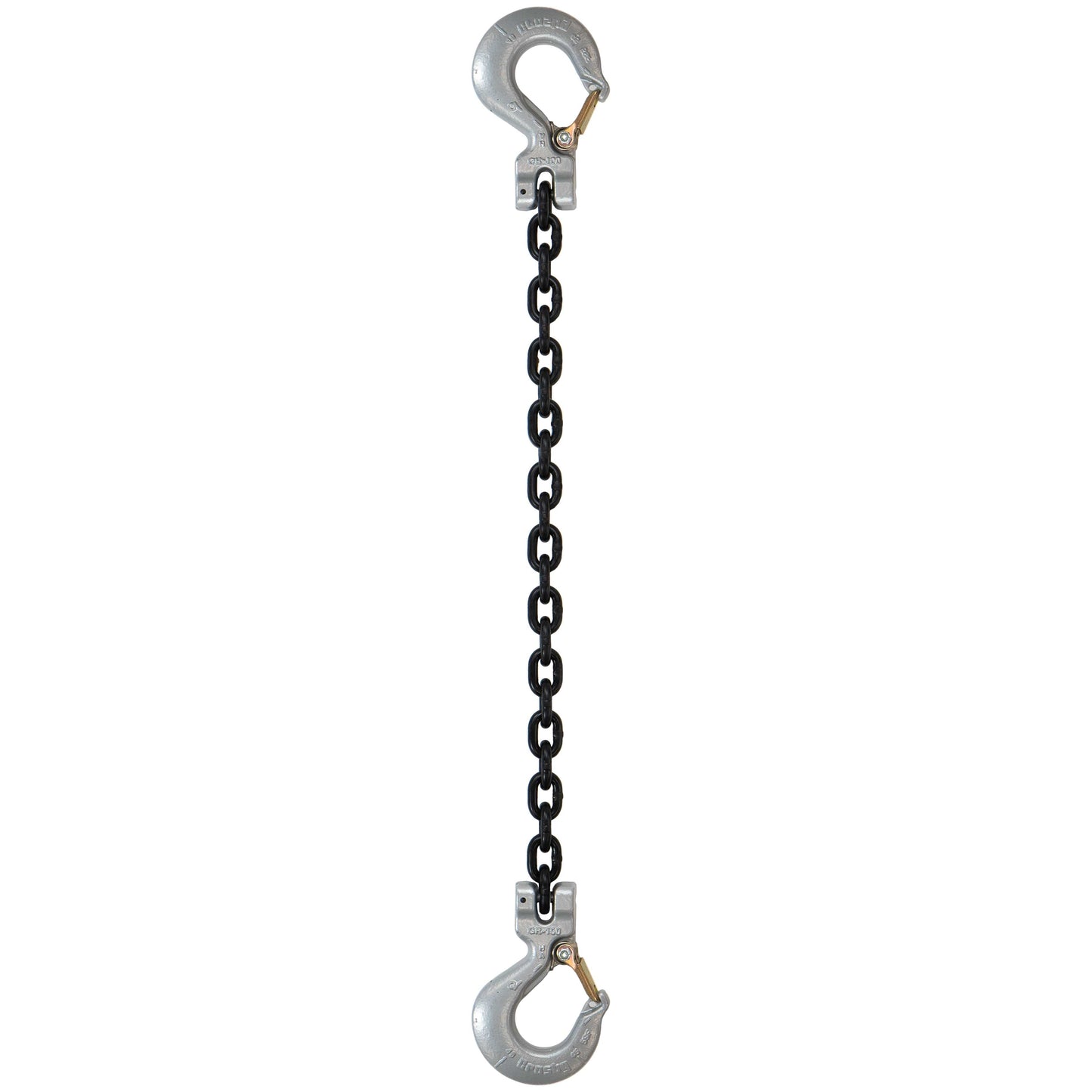 12 inch x 12 foot Domestic Single Leg Chain Sling w Crosby Sling & Sling Hooks Grade 100 image 1 of 2