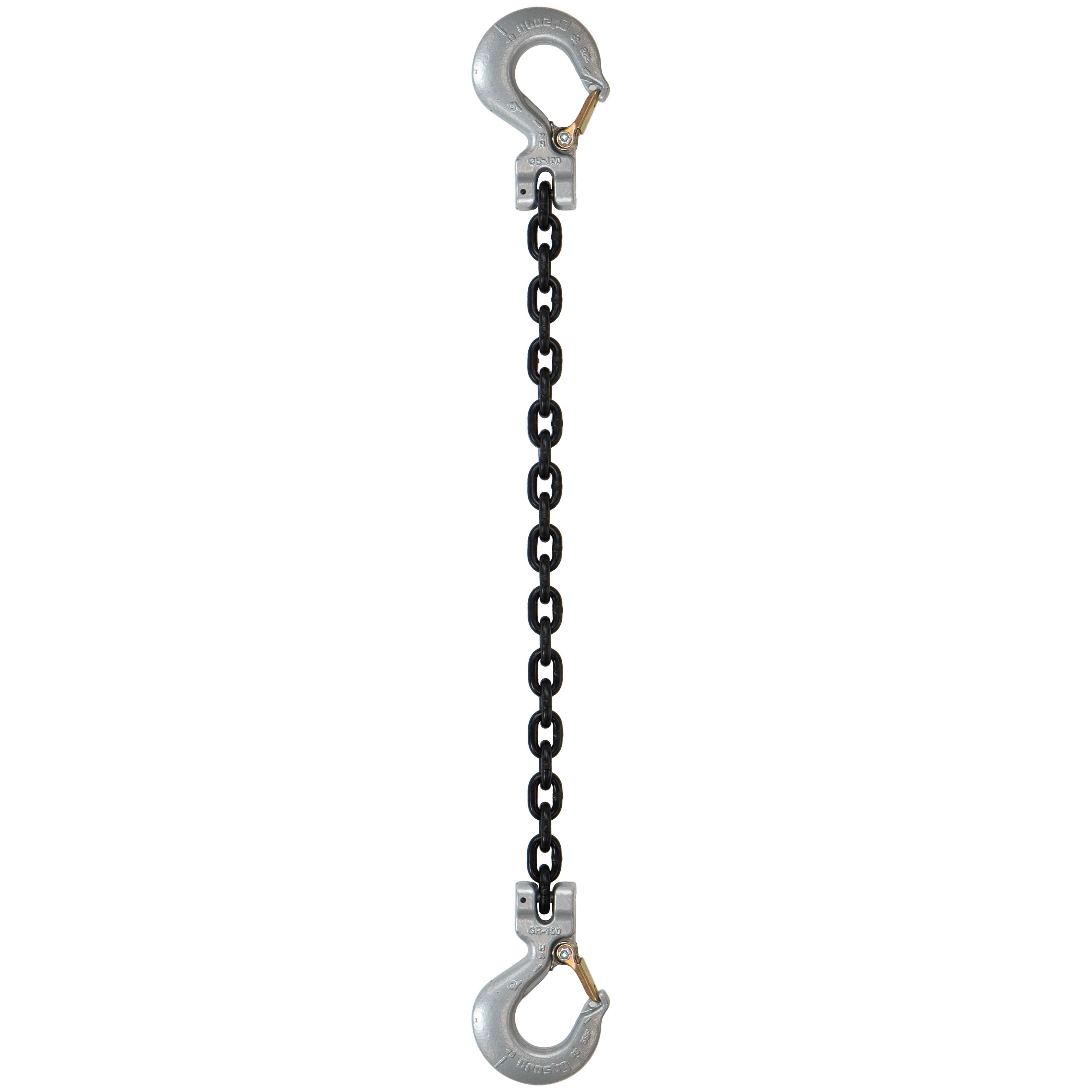 3/4 x 14' - Crosby Single Leg Chain Sling w/ Sling & Sling Hooks - Grade  100