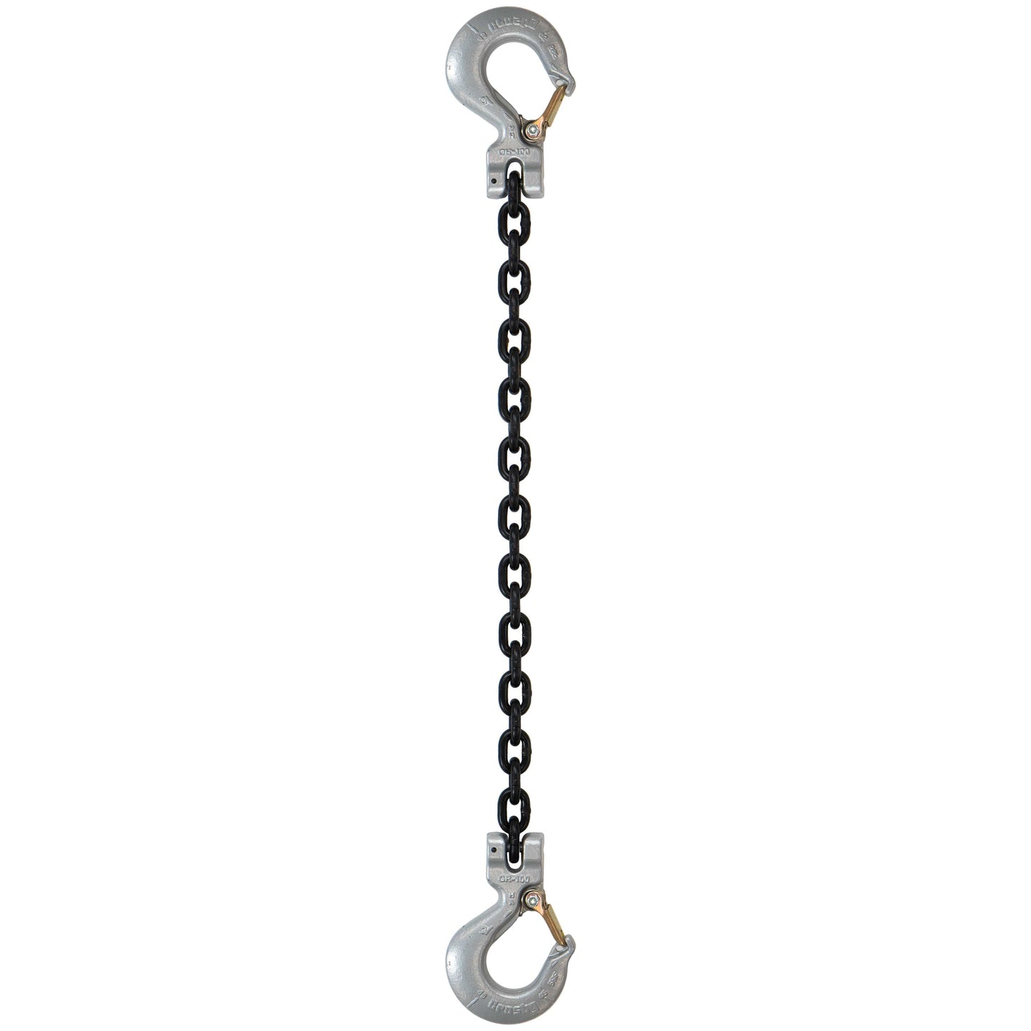 12 inch x 6 foot Domestic Single Leg Chain Sling w Crosby Sling & Sling Hooks Grade 100 image 1 of 2