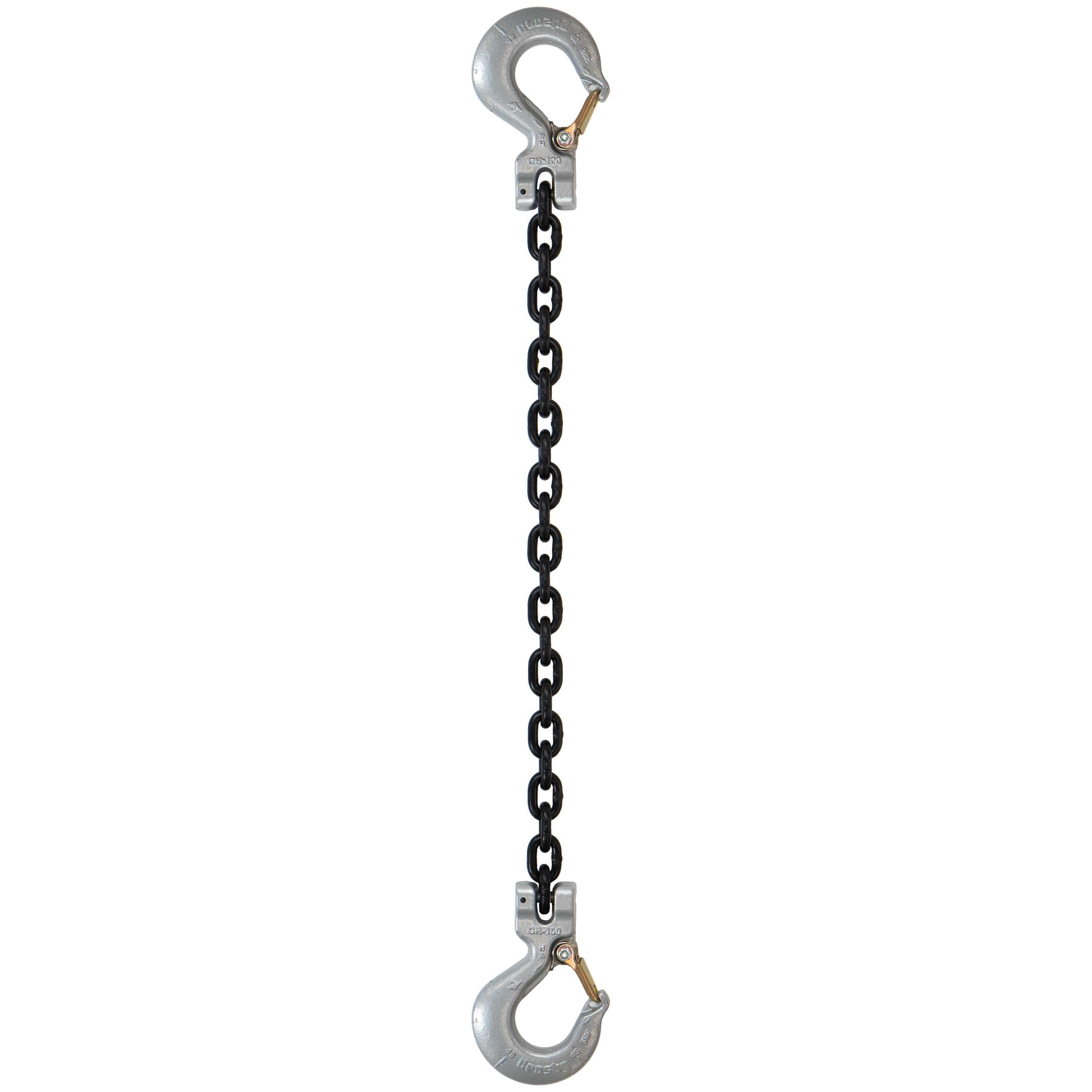 34 inch x 8 foot Crosby Single Leg Chain Sling w Sling & Sling Hooks Grade 100 image 1 of 2