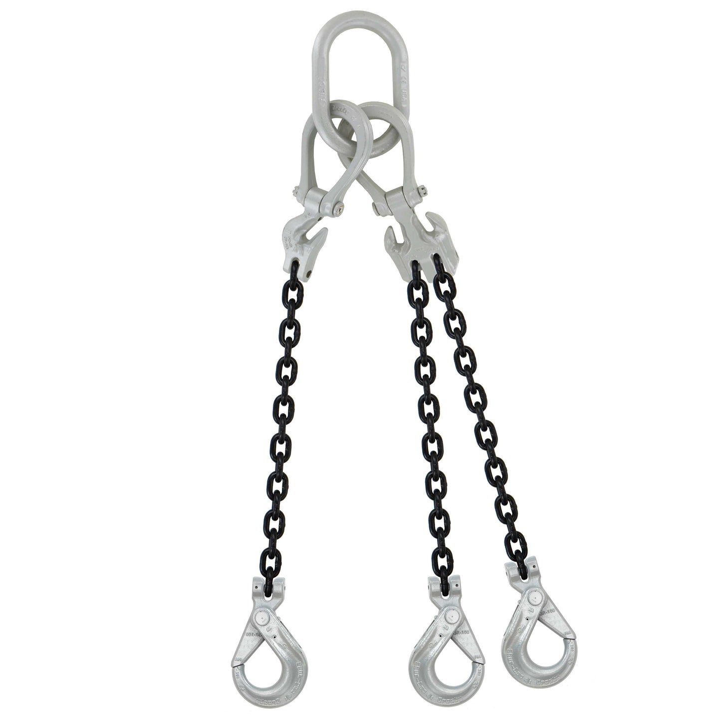 516 inch x 5 foot Domestic Adjustable 3 Leg Chain Sling w Crosby SelfLocking Hooks Grade 100 image 1 of 2