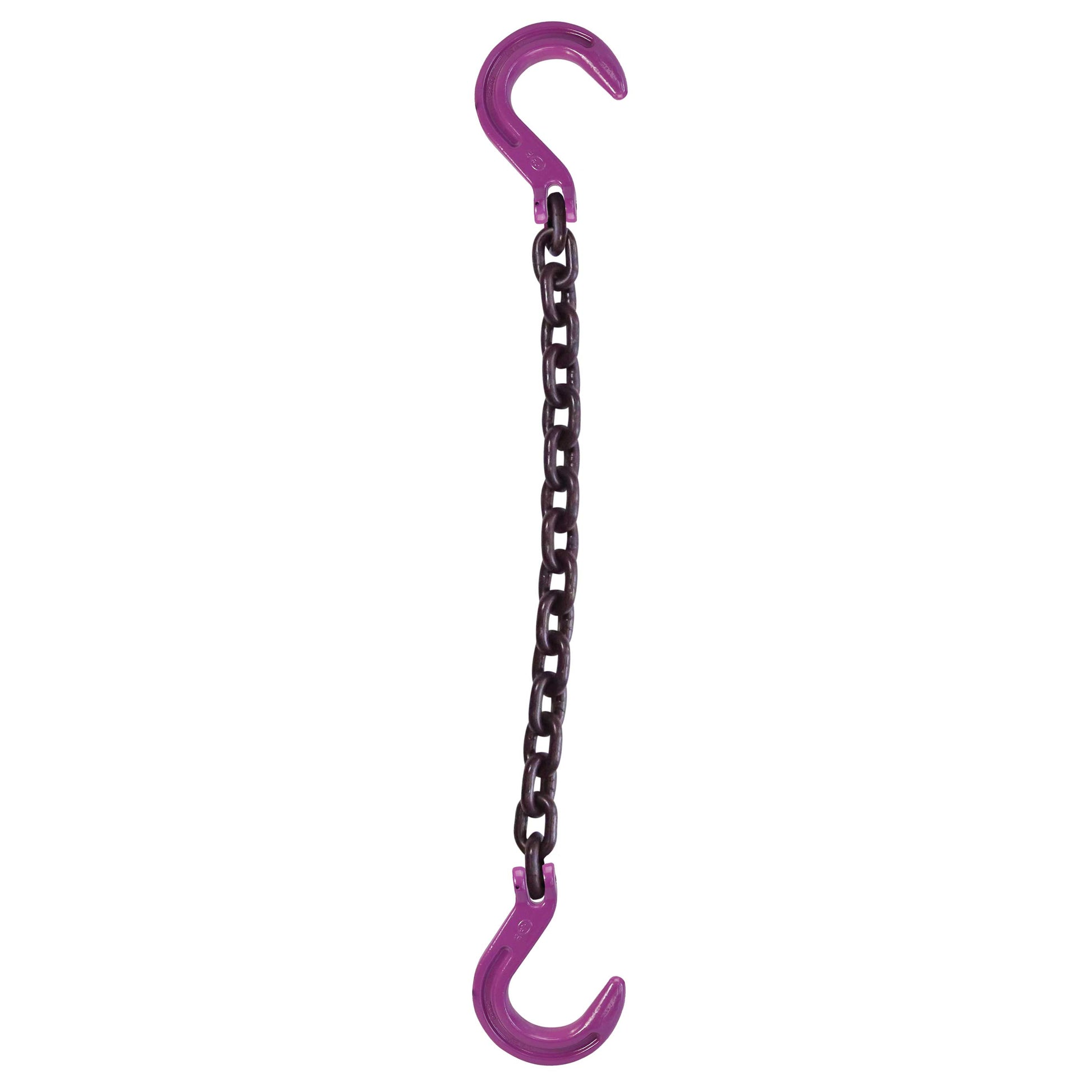 38 inch x 6 foot Single Leg Chain Sling w Foundry & Foundry Hooks Grade 100 image 1 of 2