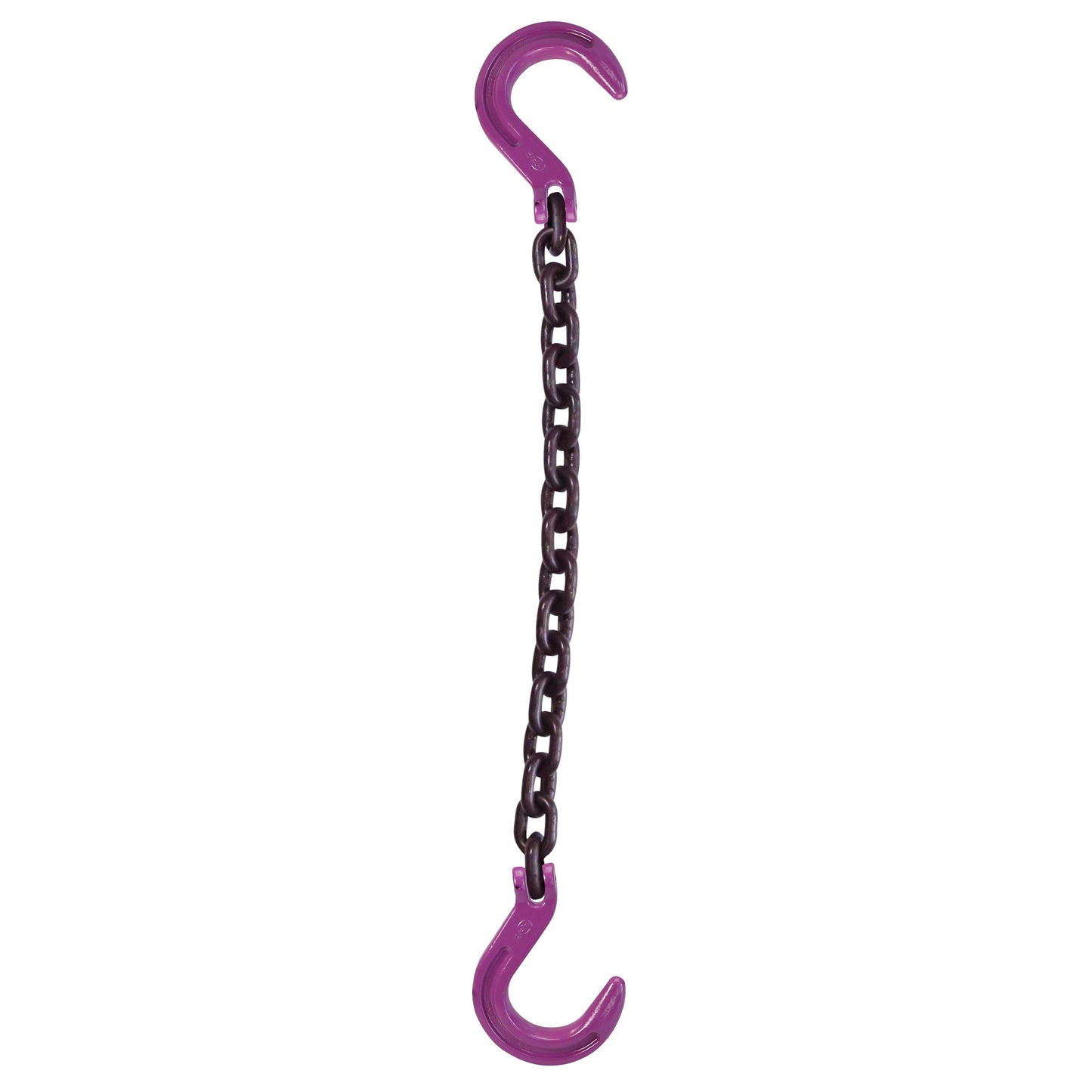 12 inch x 6 foot Single Leg Chain Sling w Foundry & Foundry Hooks Grade 100 image 1 of 2