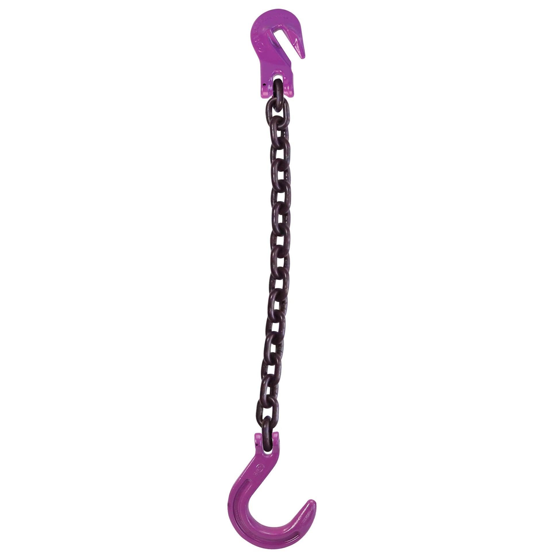 12 inch x 14 foot Single Leg Chain Sling w Grab & Foundry Hooks Grade 100 image 1 of 2