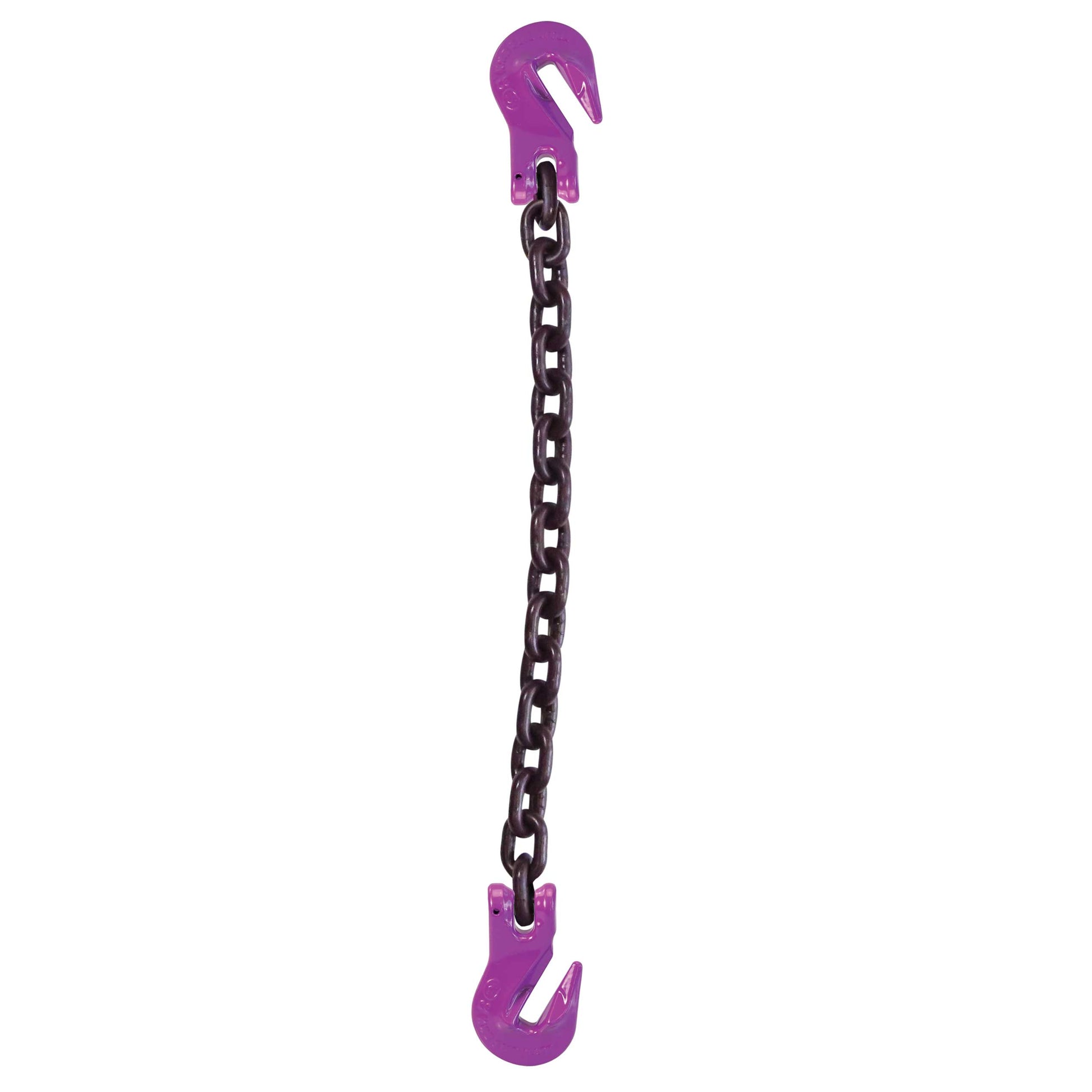 58 inch x 6 foot Single Leg Chain Sling w Grab & Grab Hooks Grade 100 image 1 of 2