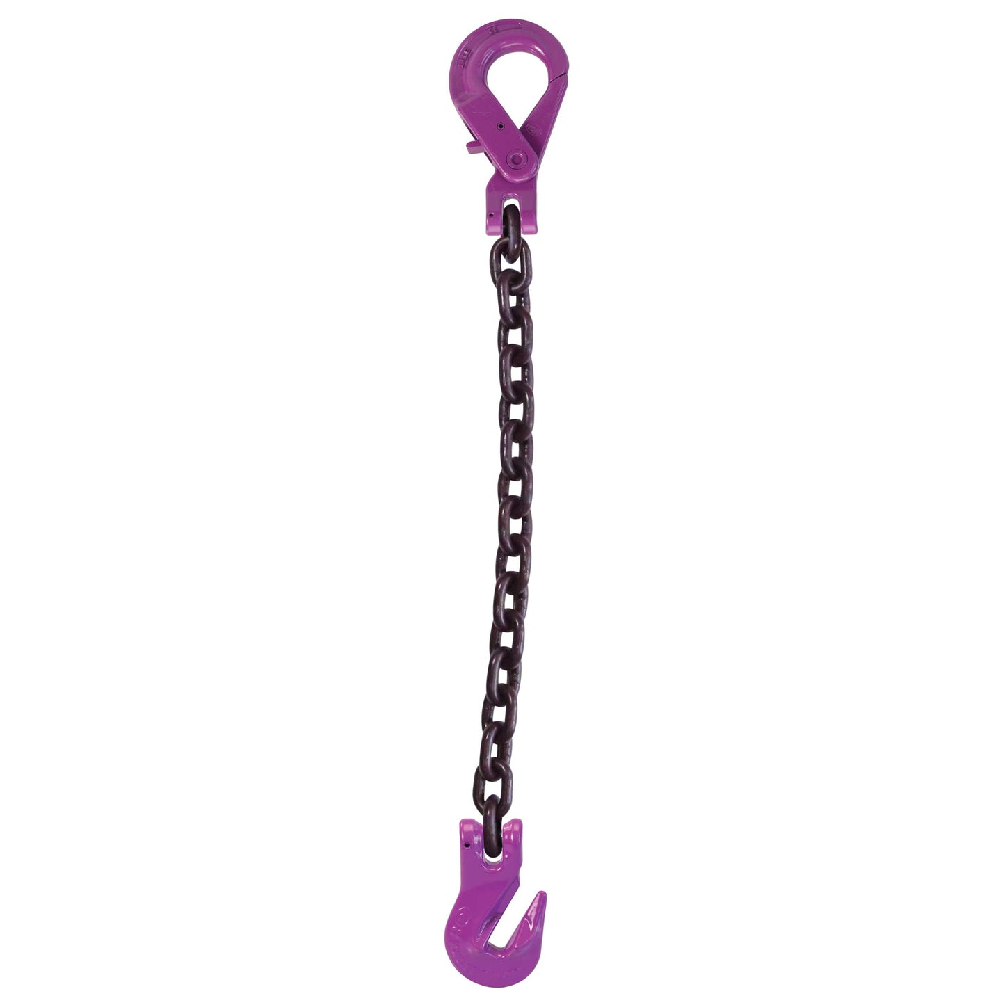 932 inch x 3 foot Single Leg Chain Sling w Grab & SelfLocking Hooks Grade 100 image 1 of 2