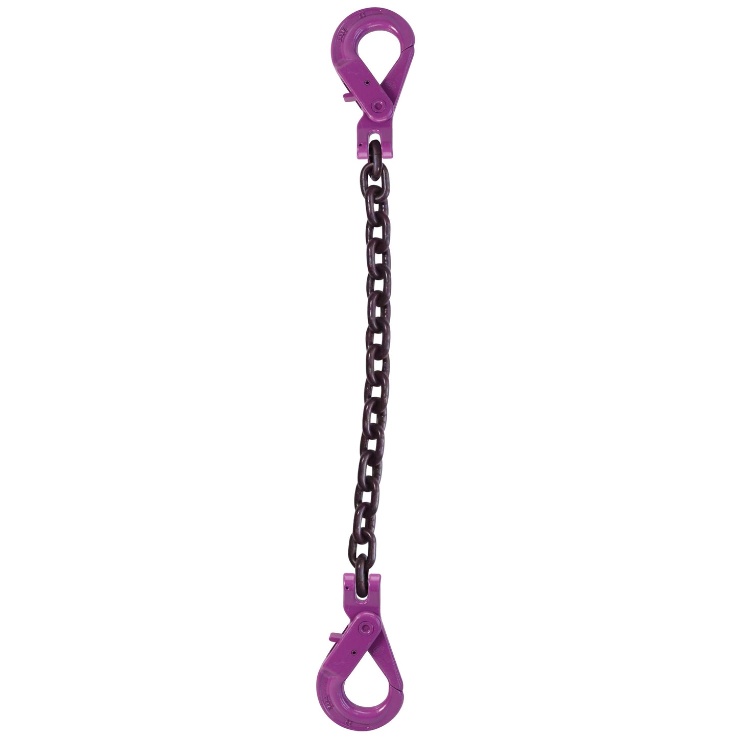 12 inch x 20 foot Single Leg Chain Sling w SelfLocking & SelfLocking Hooks Grade 100 image 1 of 2