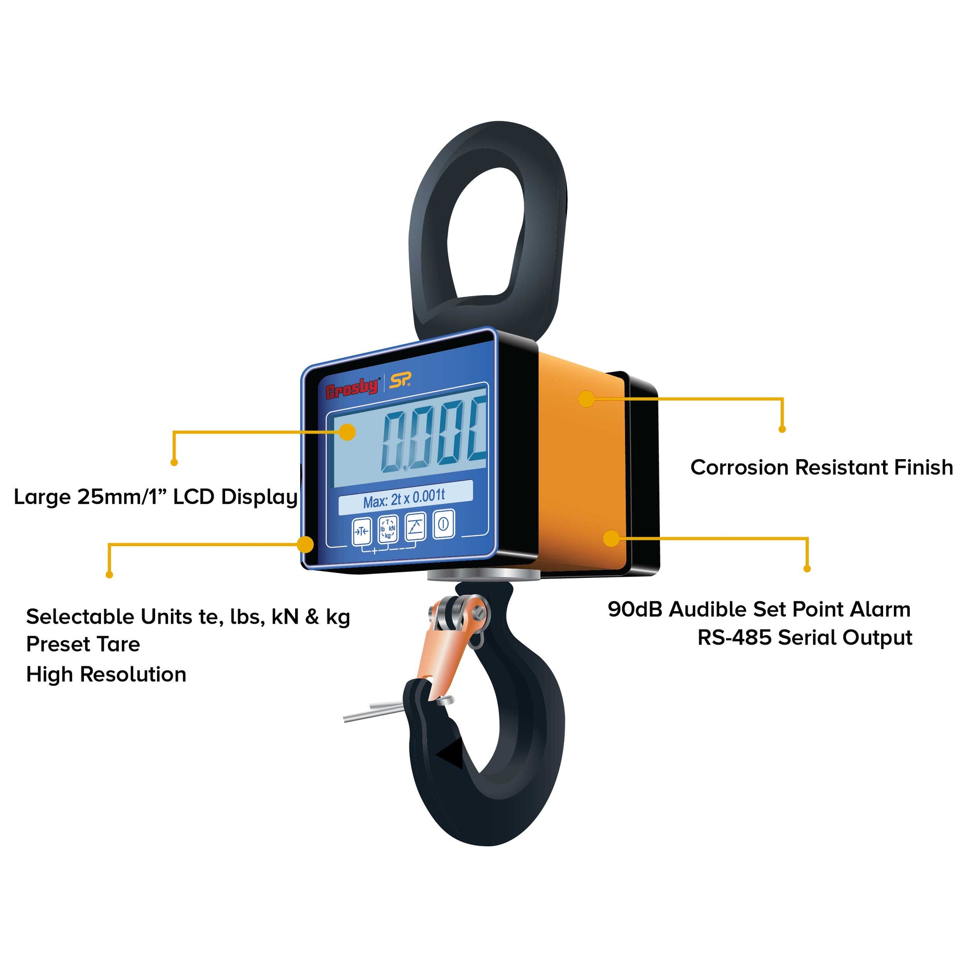 Digital Weighing Hook Scale, Capacity: 1-2 Ton