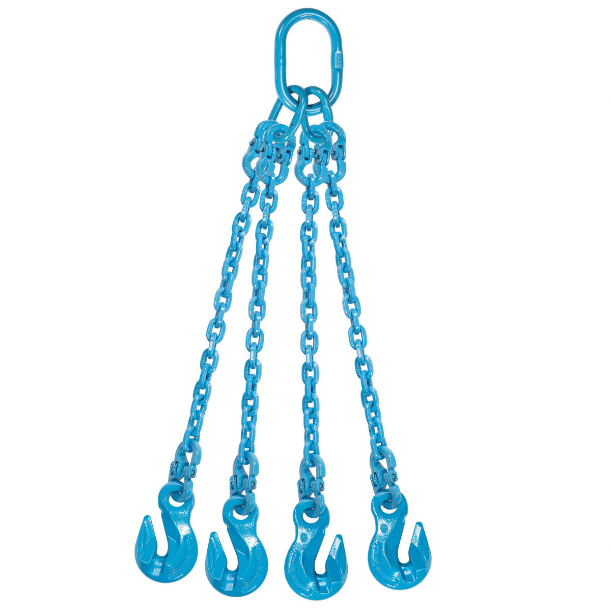 9/32" x 3' - Pewag 4 Leg Chain Sling w/ Grab Hooks - Grade 120