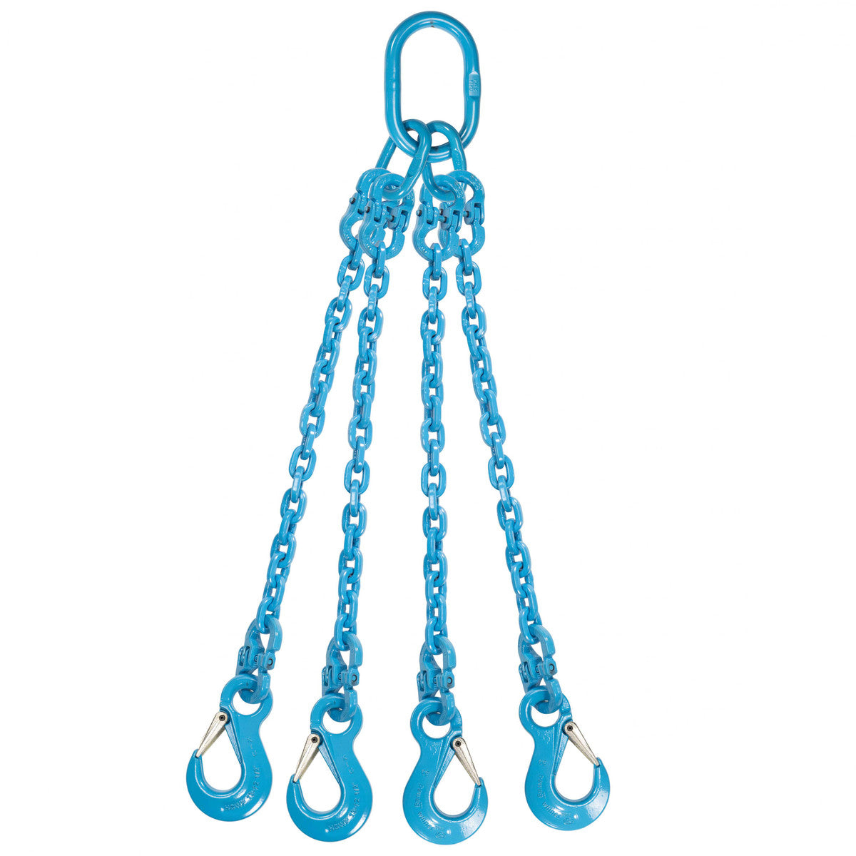 3/8" x 4' - Pewag 4 Leg Chain Sling w/ Sling Hooks - Grade 120