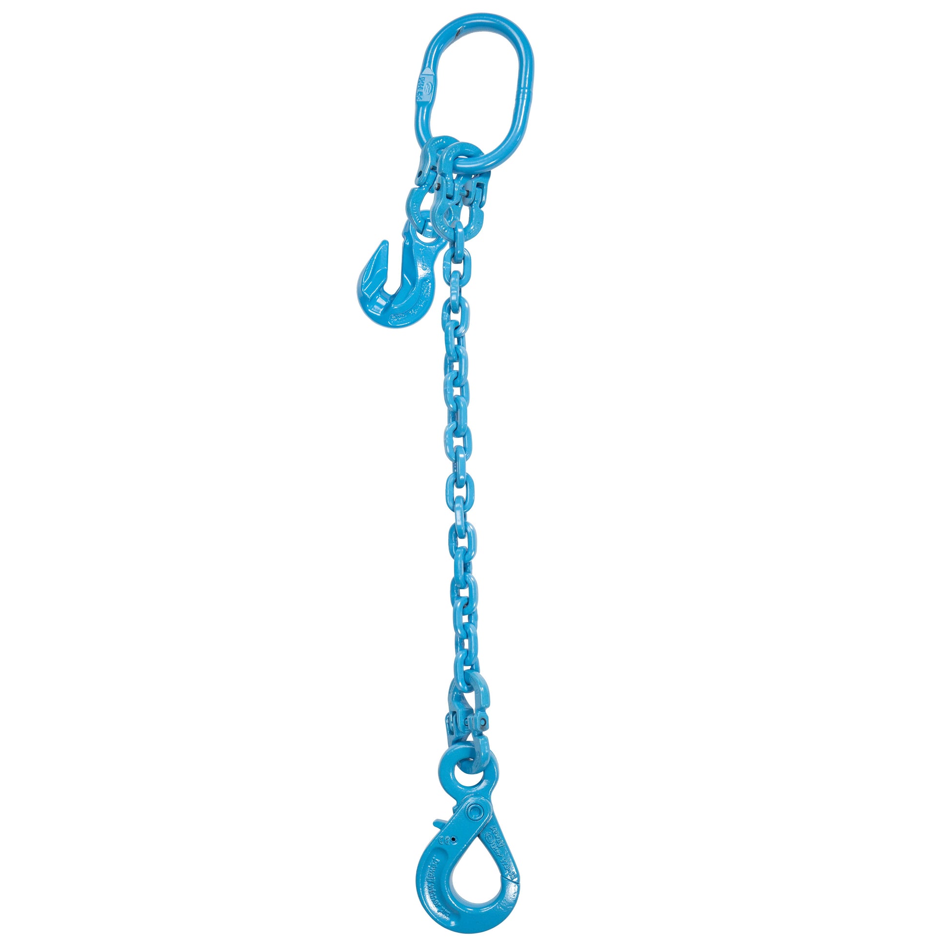 12 inch x 15 foot Pewag Adjustable Single Leg Chain Sling w SelfLocking Hook Grade 120