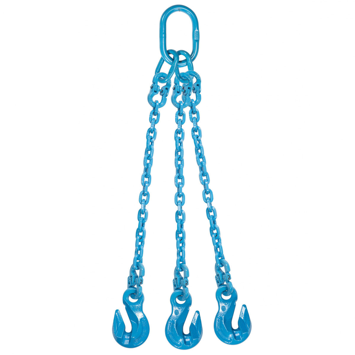 3/8" x 10' - Pewag 3 Leg Chain Sling w/ Grab Hooks - Grade 120