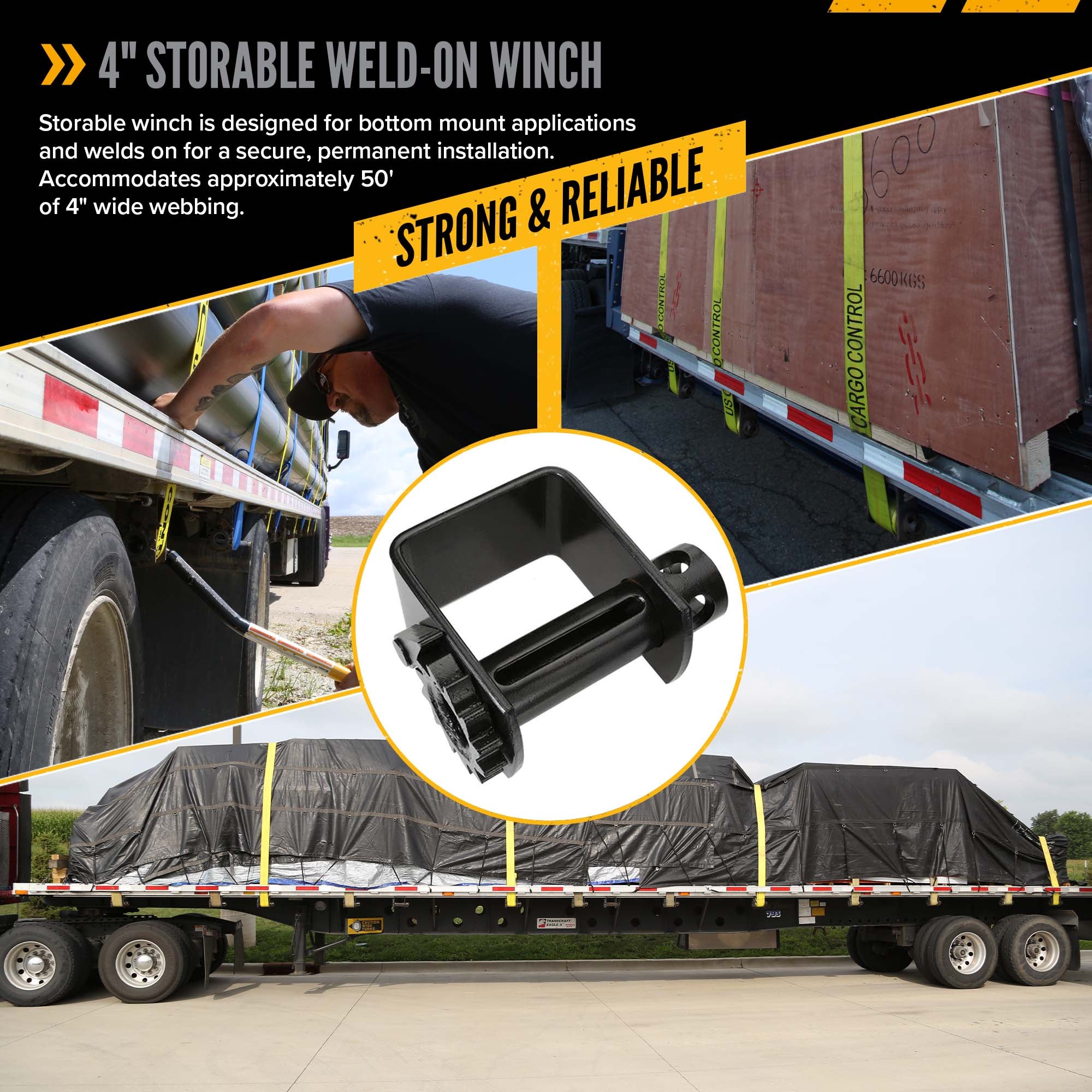 Storable Weld-On Truck Tie Down Winch [TW410] | US Cargo Control