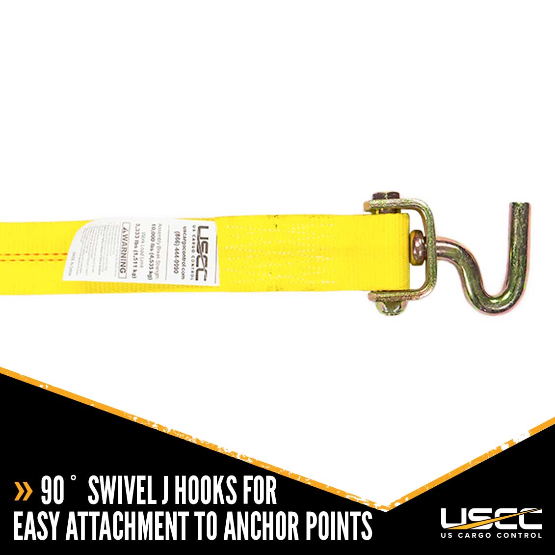 US Cargo Control WNTH22 Wheel Strap with Swivel Hooks and Adjustable R