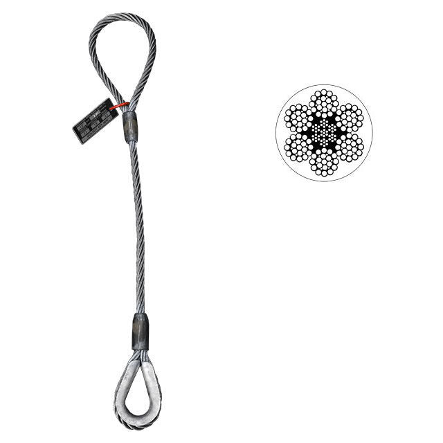 Wire Rope Sling - Single Leg Eye and Thimble - 3/4